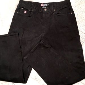 Men’s Ralph Lauren Chaps, thick black, jeans…size 34 W 30 L.